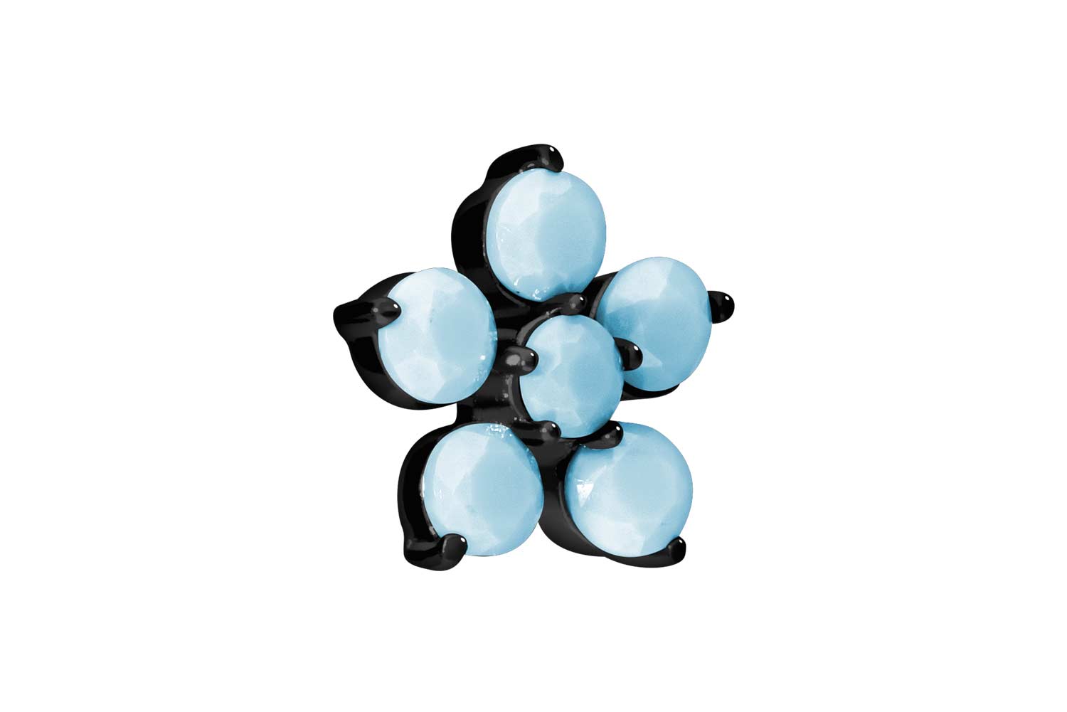 Titan Schraubaufsatz mit Außengewinde BLUME + SYNTHETISCHE TÜRKISE von Piercingline